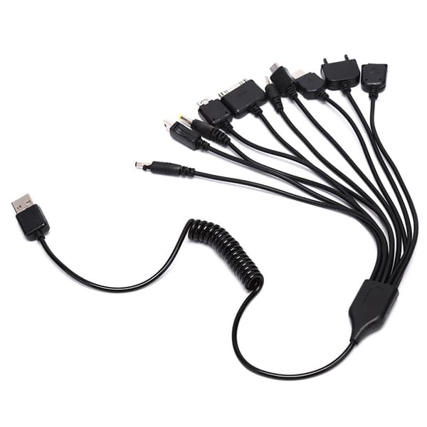 Multi Pin Kabelladdare USB Adapter Kabel Datatråd 10in1