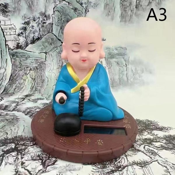 Soldriven Bobble Skakar på huvudet Dansleksak Buddhist Monk Dol blue