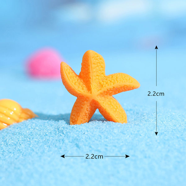 Mini färgglad femuddig sjöstjärna Sea Star Resin Fish Tank St 7