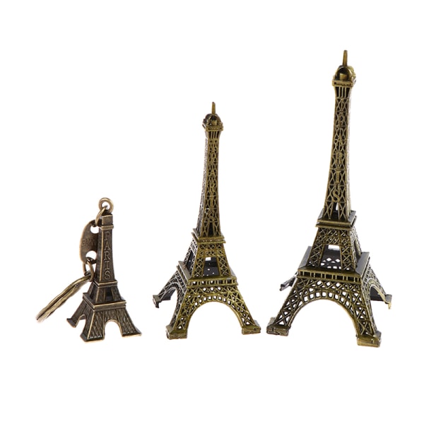 Retro Paris Eiffeltorn Modell Hem Skrivbord Brons Metall Staty 5CM