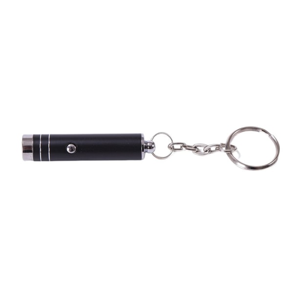 Flerfunktions Bärbar Mini LED-ficklampa Nyckelring Aluminium Black