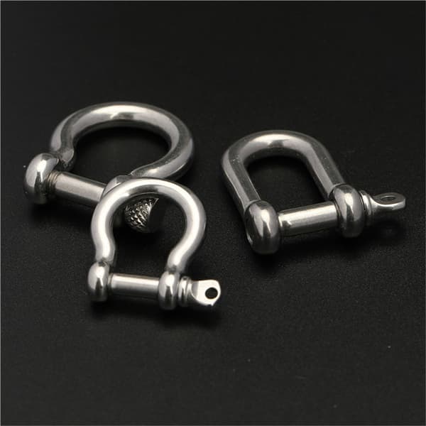 1 st Rostfri Karbinhake D Bow Shackle Fob Nyckelring Krok H