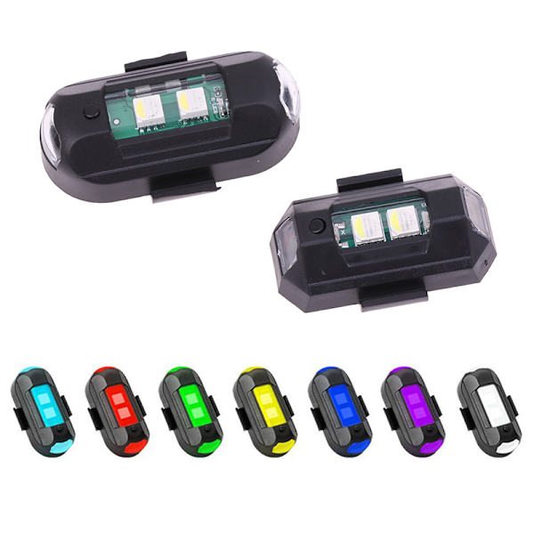 7 färger Drone Strobe Light USB LED Anti-Collision Bike Tail Mi 1(no magnet)