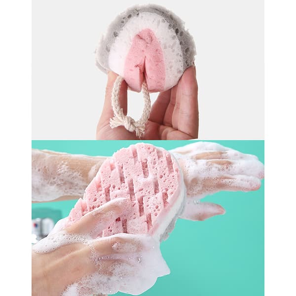 Sponge Bath Ball Shower Rub Exfoliering Massage Borste Badrum
