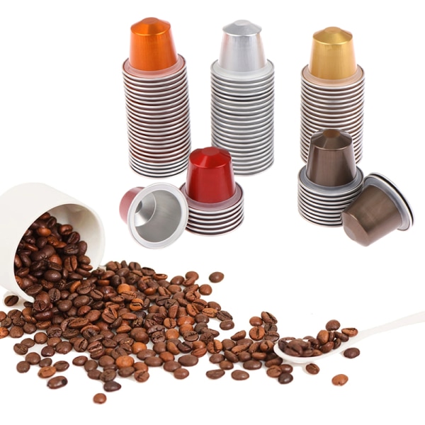 10 st Nespresso kaffekapslar kopp med gummiring och tätning Gold