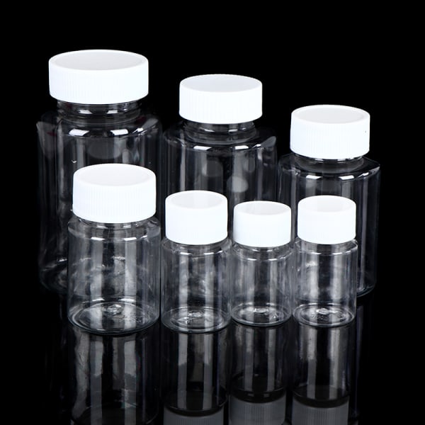 15 ml/20 ml/30 ml/100 ml PET-plast klara tomma förseglingsflaskor fasta 200