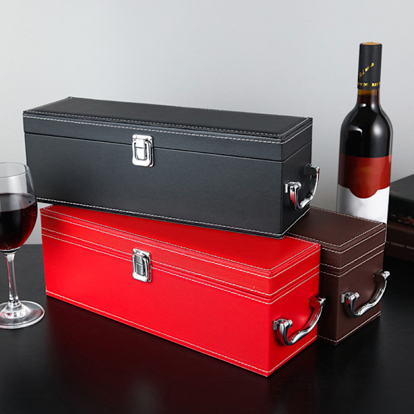 Litet vin Träkistfodral Case Toggle Latch Resväska Loc Gold