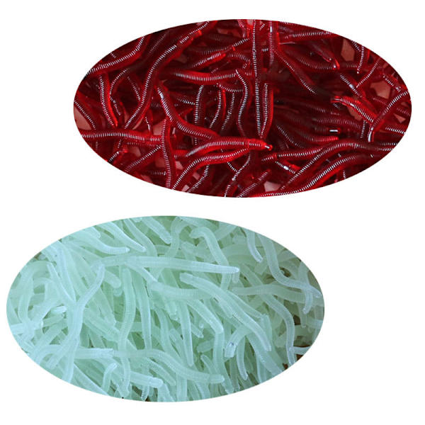 100st verklighetstrogna Rödmask Soft Lure Daggmask Sommarfiske Sil red