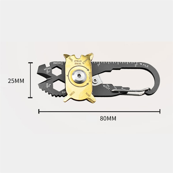 20 i 1 ficka utomhus multi EDC campingnyckelverktyg A