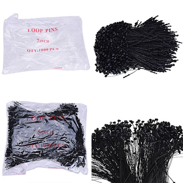 1000 st/lot Loop Plastic Tag Bands Fästelement Säkerhet Loop Snap Clear 7