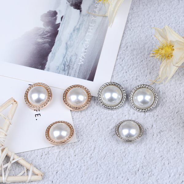 10 st Pearl Metal Shank-knappar för sömnad Scrapbooking DIY Cra Silver