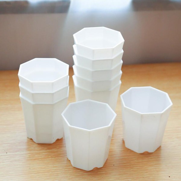 5 Styck Suckulent Pot Imitation Keramisk Octagonal Small Resin Flo