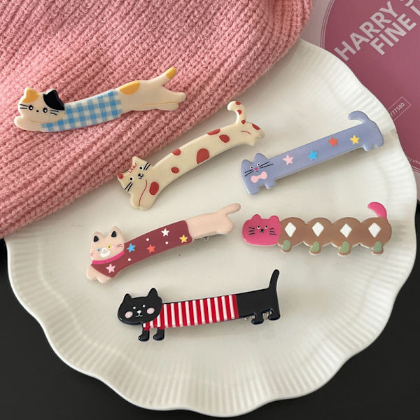 Tecknad hårklämma e Cat Shape Side Bangs Clip Makeup Tools Girl A5