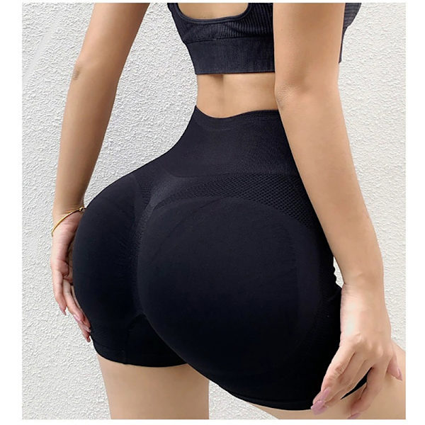 Dam Shorts Sport Shorts Dam Jogging Fitness Gym med hög midja Black L/XL