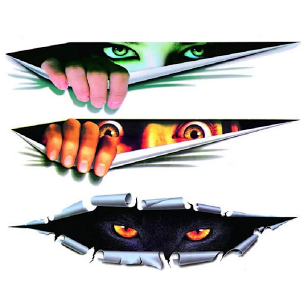 3D Cool Car Stick Creative Sticker Modified Decal Eyes Peeking A3