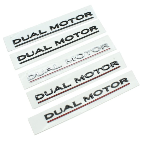 DUBBEL MOTOR Understrukna bokstäver emblem för Tesla Model 3 Car A1
