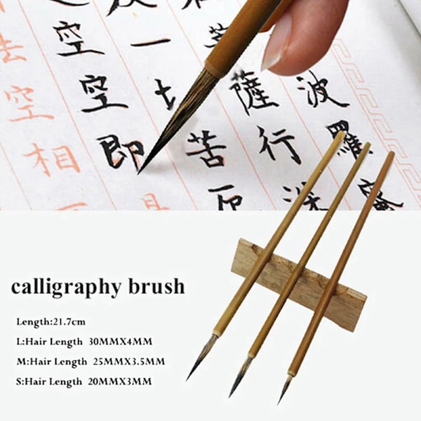 3st/ set Hårborste Weasel Pen Hook Line Paint Brush Calligrap