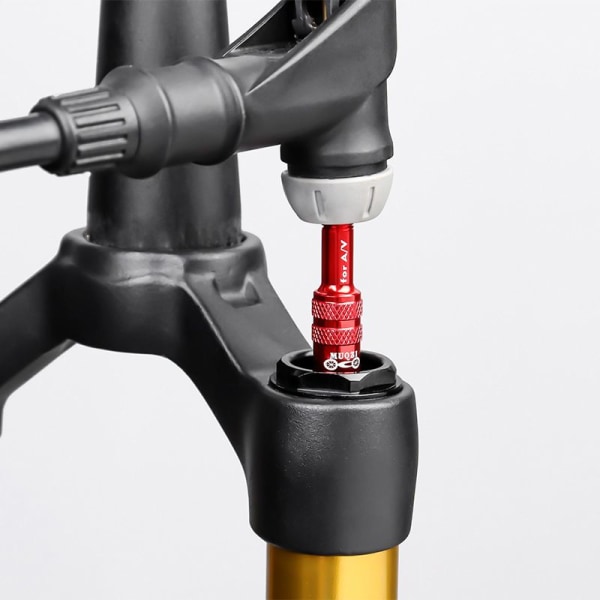 Cykelgaffel Schrader ventiladapter Vägcykelluftgaffel Inflatab Red