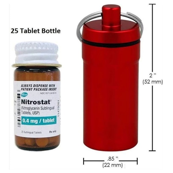 Vattentät aluminium Pill Box Pill Case Container Flaskhållare A