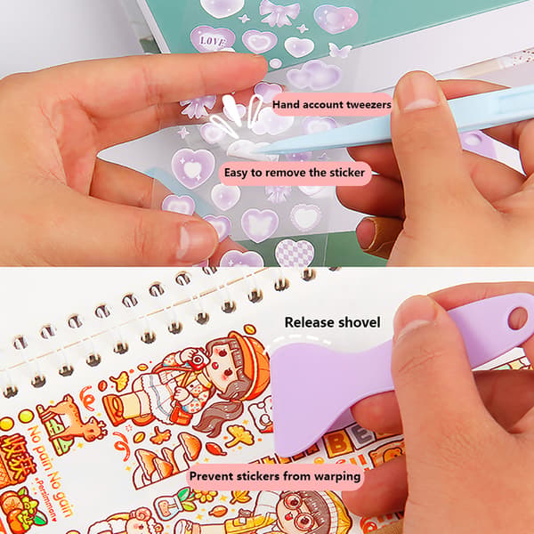 1Set e Pincett Scrapbook Sticker Hand Account Tools Plast Tw 3