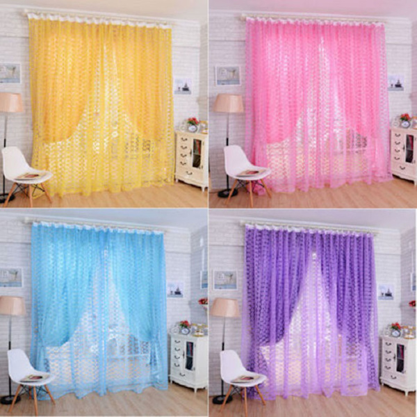 Rose Voile Mörkläggningsgardiner Vardagsrum Fönstergardiner Tyll Purple