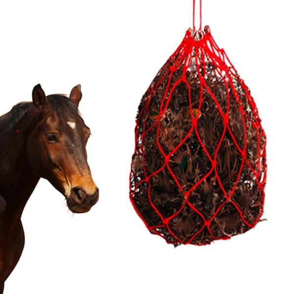 Nylon hönät Små hål hönät Haynet Slitstark hästvård Red