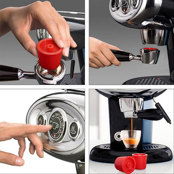 Påfyllningsbara kapselkaffekoppar Kompatibla Illy hines Refill Cof Transparent RED