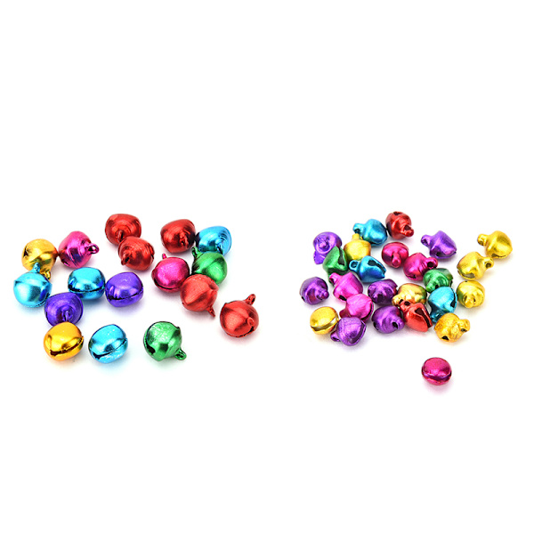 100 st/ set Små Jingle Bells Färgglada lösa pärlor dekoration 12