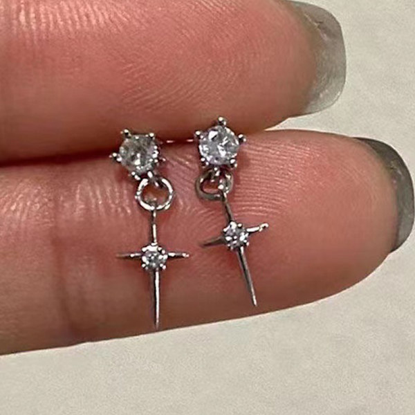 1 Par Vackra Crystal Zircon Stud örhängen för kvinnor e Jewelr