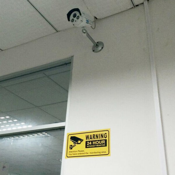 10st CCTV-säkerhet 24-timmars videoövervakningsskylt Kamera Varning