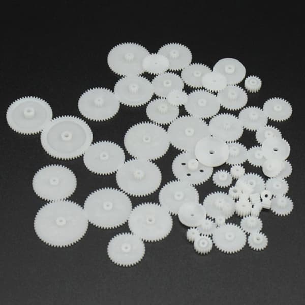 58st/ set Gör-det-själv-modell Motorväxelsats 0,5 Modulus Plastic Gear Pac