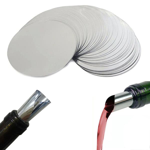 10/50 st 3 tum Silver Wine Pourer Disk Droppsäker Drop Drip Sto 50
