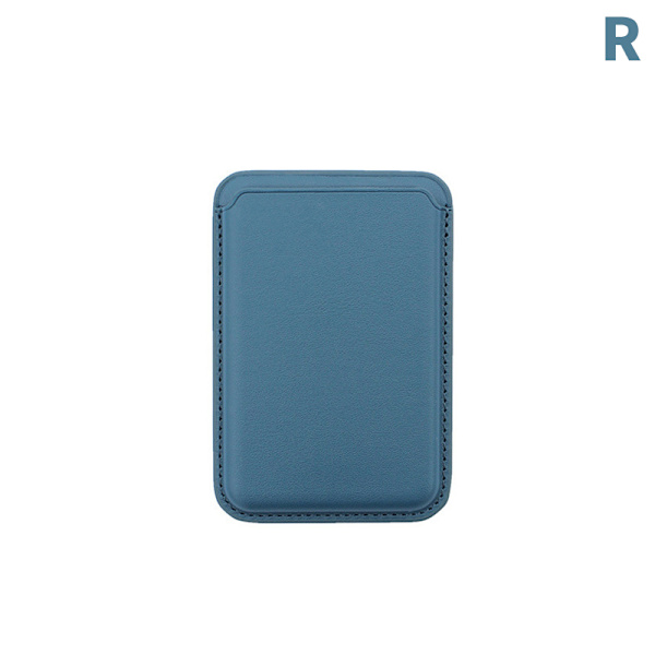 Lyxigt Läderkort Case Med För Magsafe Magnet För indigo blue
