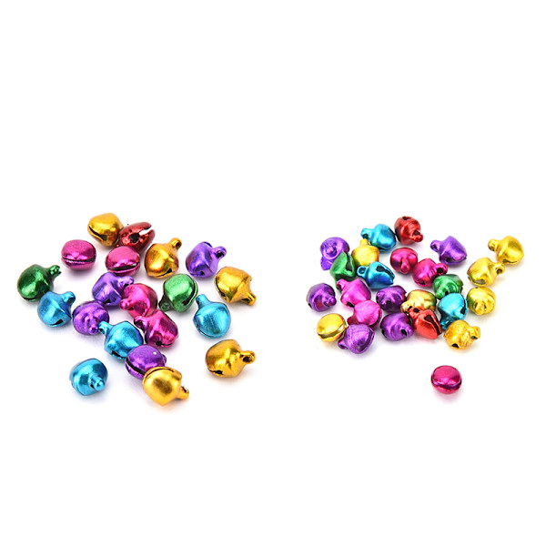 100 st/ set Små Jingle Bells Färgglada lösa pärlor dekoration 12