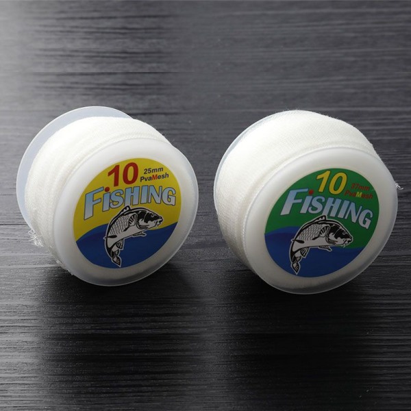 10m PVA- mesh för karpfiske Vattenlöslig Groundbait Feeder M 25ＭＭ