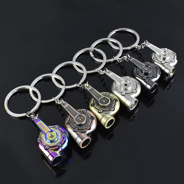 Mini Turbo Turbo Nyckelring Spinning Turbin Nyckelring colorful