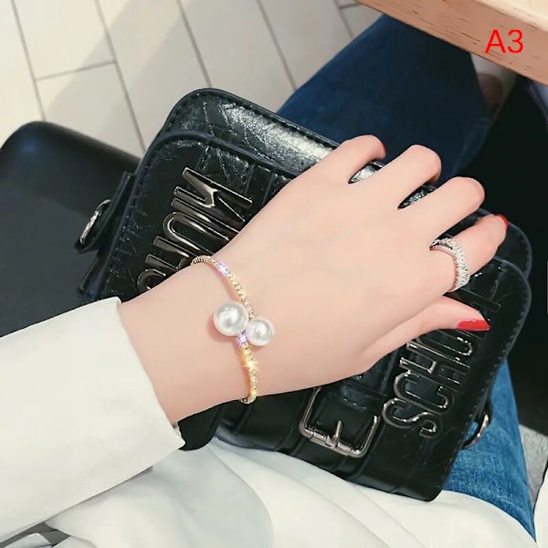 Mode Enkel Simulerad Pärla Bröllopssmycken Set Justerbar N Gold Bracelet