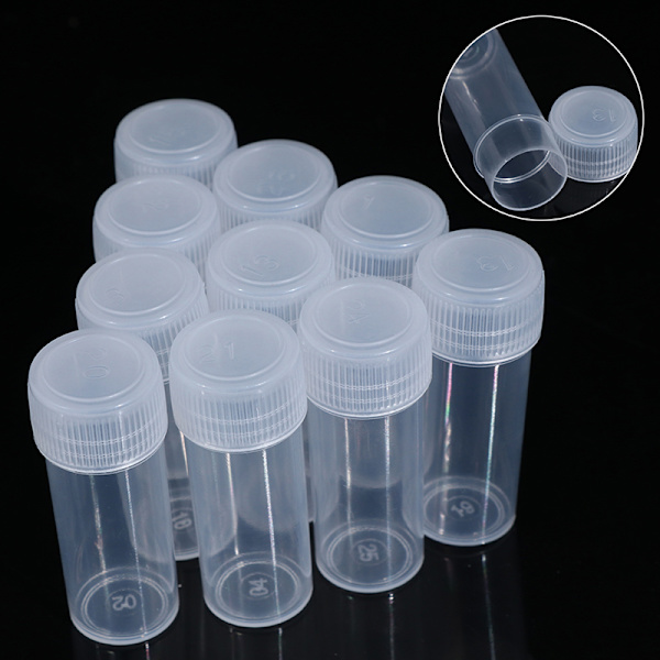 10 st 5 ml plastprovrörsflaskor Provbehållare med cap fo