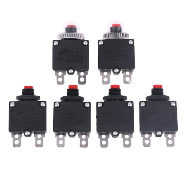 5A 6A 8A 10A 15A 20A Thermal strömbrytare Överbelastning Pr 1(2pcs hood)