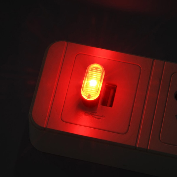1 PC USB LED-billjus Auto Interiör Atmosfär Ljus Dekorativ Red
