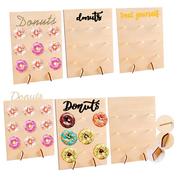 WoodenWall Håller Donut Boards Stand Hängande DonutsBord Bröllop H