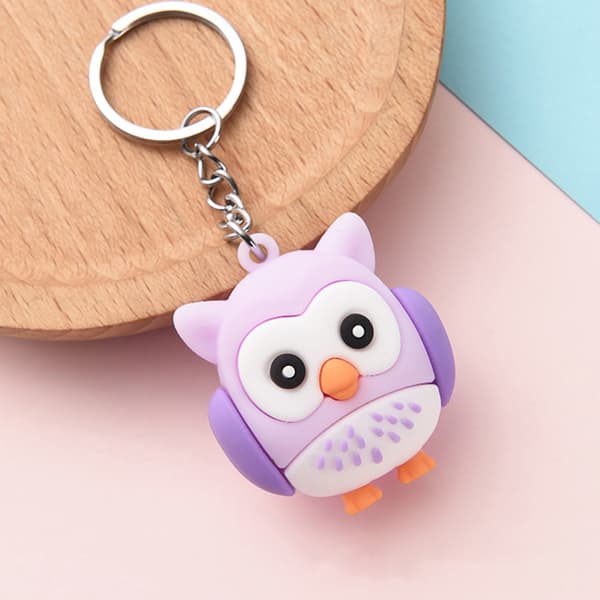 Ny Owl Keychain Creative Owl e Animal Key Pendant Pendant Stud Purple