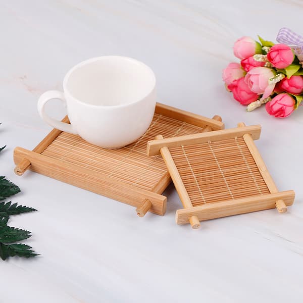bambu kopp matta te tillbehör bord bordstabletter underlägg hem kit B