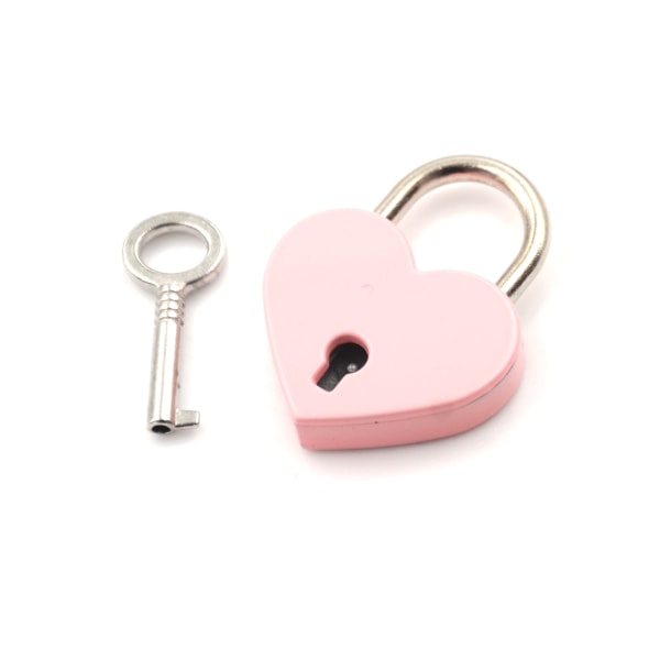 Mini Hänglås Love Heart Shape Hänglås Tiny Bagage Bag Case Loc Pink