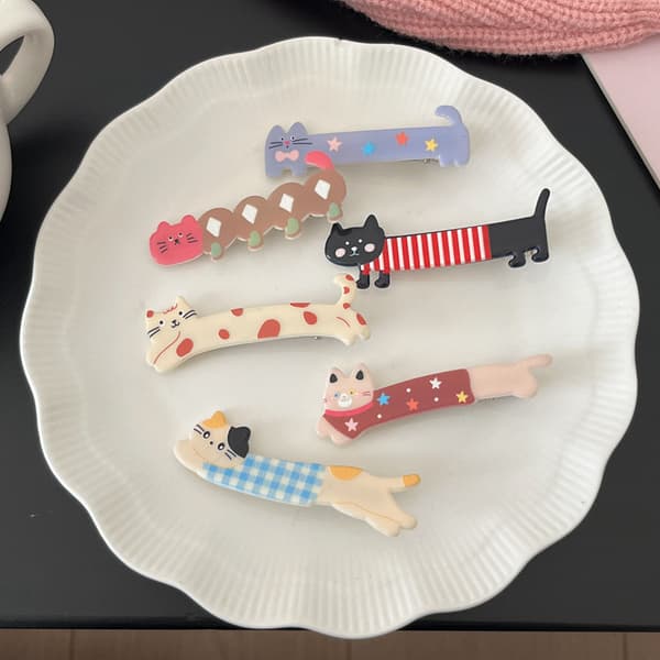 Tecknad hårklämma e Cat Shape Side Bangs Clip Makeup Tools Girl A3