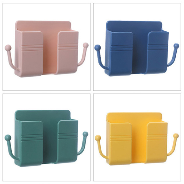 Väggmonterad Organizer Box Punch Fjärrkontroll Förvaring Wall Mo