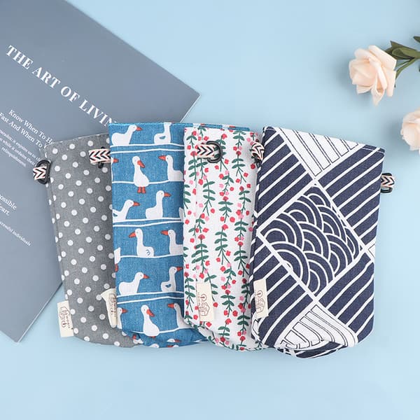 Modern Style Portable Bottle Cover väskor Blommönster Bomull B