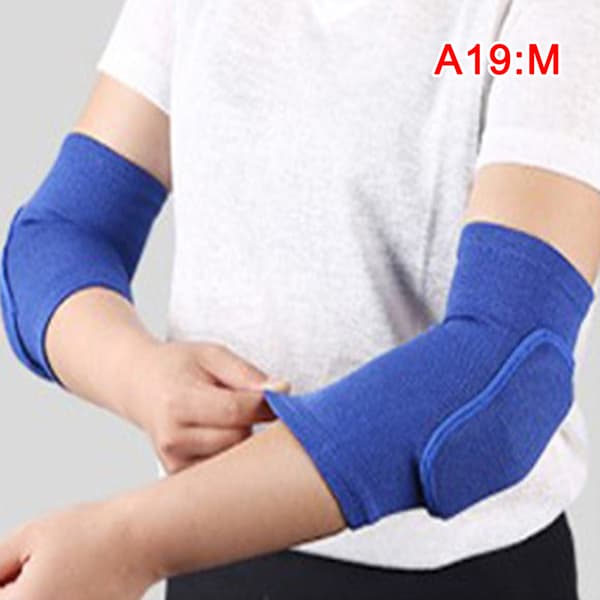 2 ST Elastiska armbågsskydd förtjockade svamparmbågsknäskydd Blue M