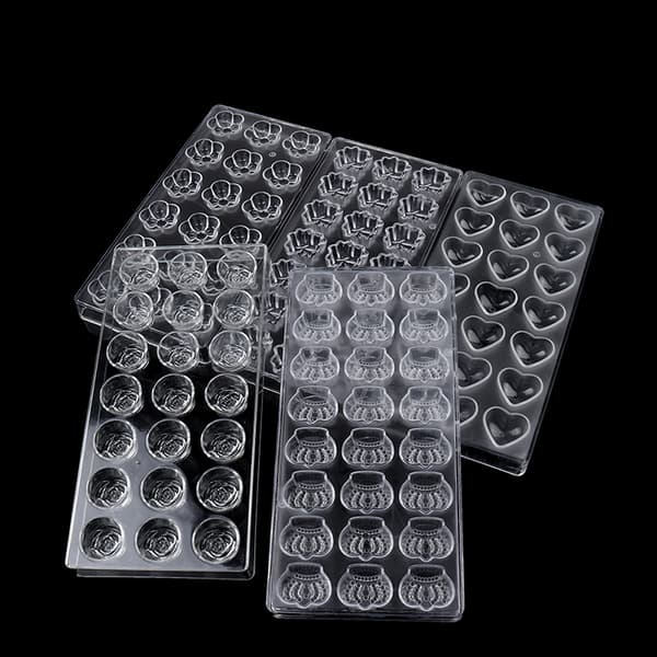 3D Choklad Godis Bars Molds Bricka Plast Form Blommor Bakning E