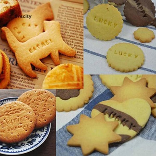 Alfabet Bokstavsnummer Cookie Biscuit Form Press Prägling ter F